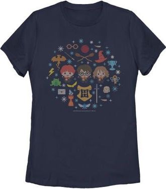 Harry Potter Womens Harry Potter Chibi Friends Graphic T-Shirt in Navy Blue at Nordstrom, Size Xx-Large