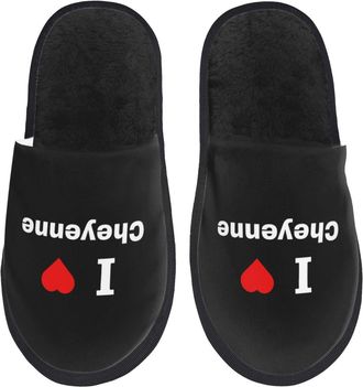 Generic Lightweight Cotton Slipper I Love Cheyenne House Shoes Plush Hotel Slippers for Guest Hotels Family L
