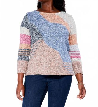 Nic+Zoe Octavia Orchard Stroll Sweater - Plus In Indigo Multi