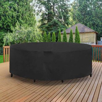OEM Funda Redonda Para Mesa De Jard&iacute;n, Impermeable, Resistente A Los Rayos Uv, De Tela Oxford Resistente, Funda Para Mesa Y Sillas De Jard&iacute;n De Exterior, 