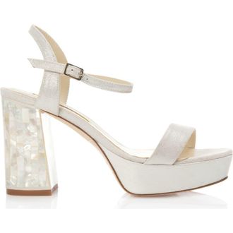Freya Rose GiGi Ivory Ankle Strap Pearl Heel Sandal at Nordstrom, Size 37.5