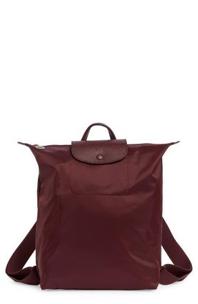 Longchamp Medium Le Pliage One Backpack in Burgundy at Nordstrom