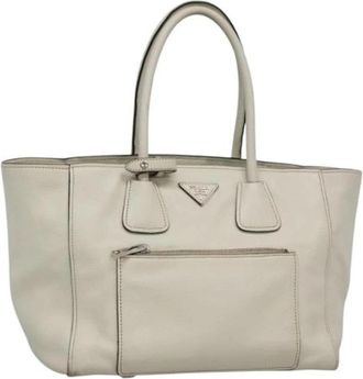 Prada Pre-owned Leather prada-bags - Dames - Vintage Shopper - Beige - ONE Size - Leer - Vintage
