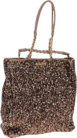 Miu Miu Pre-owned Tote Bag - Dames - Vintage Shopper - Bruin - ONE Size - Leer - Vintage