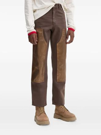 Bluemarble embellish-panel trousers - men - Cotton - 30 - Brown