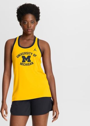 Jordan Brand Womens Jordan Brand Maize Michigan Wolverines Uni Name Tri-Blend Dri-FIT Racerback Tank Top at Nordstrom, Size Medium