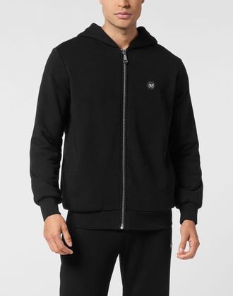 Philipp Plein Fleece Zip Hoodie Skull America Men in Black at Nordstrom, Size Xxx-Large