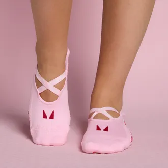 MyProtein Calcetines de ballet antideslizantes de San Valent&iacute;n de MP (paquete de 2 pares) - Rosa/Rojo rosado - UK 9-11