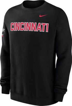 Nike Cincinnati Club Fleece Nike Mens College Crew-Neck Sweatshirt in Black | ZM02TTUNCN-BLK