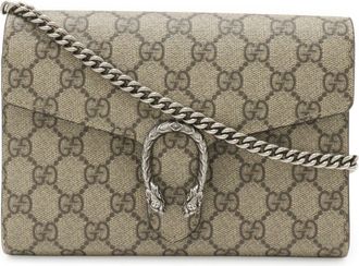 Gucci Beige Coated Canvas Leather Chain/Shoulder Wallet (Pre-Owned)
