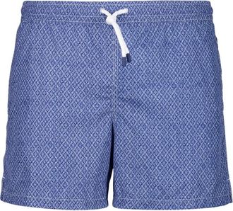 Fedeli Diamant geweven zwemshorts - Heren - Strandmode - Blauw - S - Polyester - Badmode