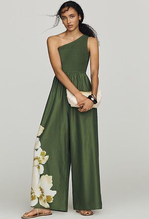 Hutch Cotton One-Shoulder Palm Jumpsuit