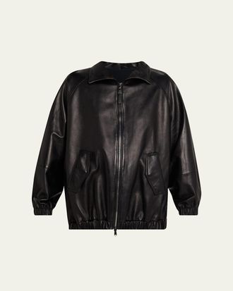 Brunello Cucinelli Leather Zip-Front Jacket