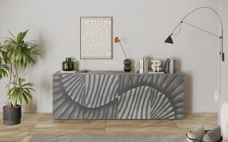 Inosign Sideboard »Snake, Kommode, Anrichte, Stauraummöbel Breite 241 cm, Siebdruck-Front« moderne Wohnmöbel, 4 Türen, viel Stauraum, stilvoll und funktional