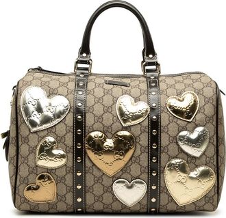 Gucci Pre-owned Gucci Medium GG Supreme Guccissima Heart Patches Joy Boston Bag Ladies 0YDWM48FQYCIR87N