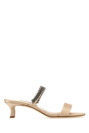 Manolo Blahnik Beige Open Toe Heels