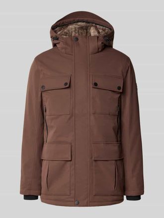 Tom Tailor Regular Fit Parka mit Webpelz-Kapuzenfutter in Mittelbraun, Gr&ouml;&szlig;e XL