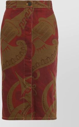 Vivienne Westwood high waist midi skirt printed cotton
