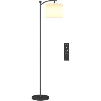 HOMCOM L&aacute;mpara De Pie Led Regulable Con Temperaturas De Color Ajuste Continuo Control Remoto Temporizador De 60 Minutos Negro - Homcom
