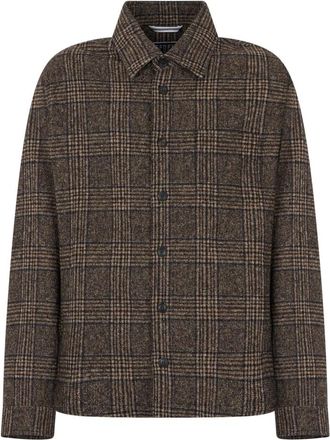 Fedeli Plaid Single-breasted Jacket - Heren - Zomerjassen - Bruin - M - Katoen - Jassen