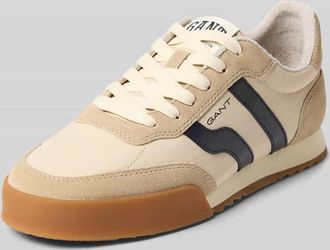 GANT Sneaker aus Leder-Mix mit Logo-Detail Modell Baylle in Taupe, Gr&ouml;&szlig;e 40