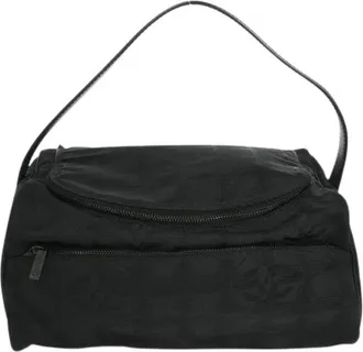 Chanel Pre-owned Shoulder Bags, female, Black, Size: ONE SIZE Pre-owned Vintage Nylon Shoulder Bag