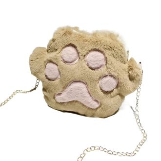 Generic Womens Plush Bags Plush Bag Girls Chain Zipper Shoulder Lovely Soft Coin Purse Boys Accessories Small Crossbody Bags(Brown)