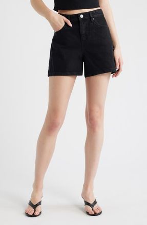 Mango Denim Shorts in Black Denim at Nordstrom, Size 12