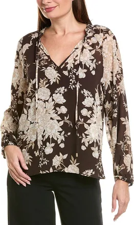 Tahari by ASL Pebble Chiffon Long Sleeve Top