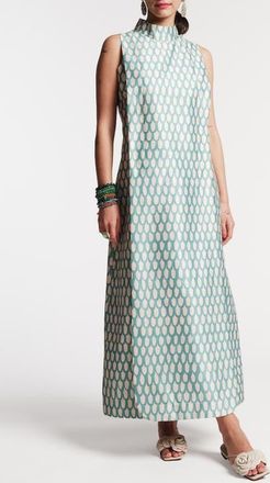 Frances Valentine Carlyle Maxi Loop Print Dress in Air Blue/oyster at Nordstrom, Size 10