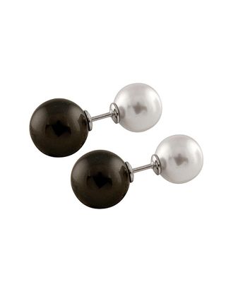 Splendid Pearls Plated 10-14Mm Shell Pearl Earrings
