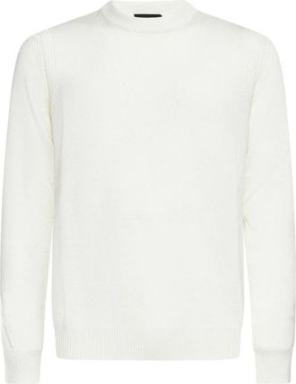 Roberto Collina Beige Sweaters voor Mannen - Heren - Ronde hals truien - Beige - XL - Katoen - Truien & Vesten