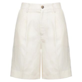 Woolrich Casual Shorts, female, Beige, Size: W26 Lyocell Linen Shorts