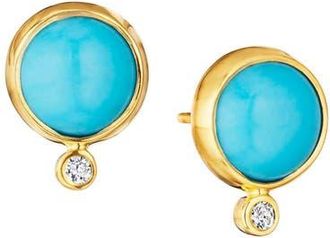 Syna Cirra Cabochon Studs in Turquoise at Nordstrom, Size Large