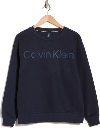 Calvin Klein Puff Print Fleece Sweatshirt in Sky Captain at Nordstrom Rack, Size X-Large
