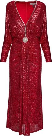 Nissa Maxi-jurk verfraaid met pailletten - Rood