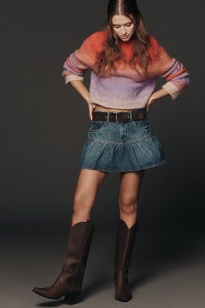 Bl^nk London Rain or Shine Ruffled Denim Mini Skirt