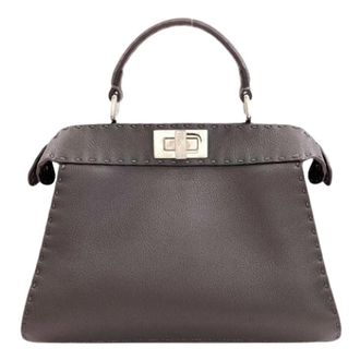 Fendi Pre-owned Selleria Handtas - Dames - Pre-owned - Grijs - Maat: ONE Size Leer