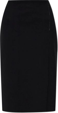 Jil Sander Rokken, Dames, Zwart, M, Rok met rafelafwerking