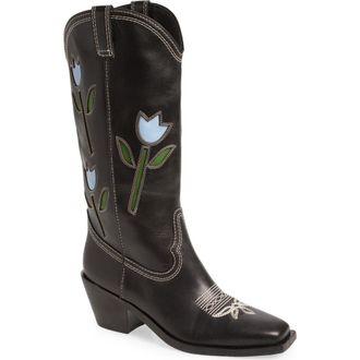 Loeffler Randall Wilder Western Boot in Black at Nordstrom Rack, Size 10.5