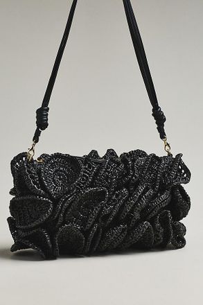 Farm Rio Flower Raffia Crochet Shoulder Bag