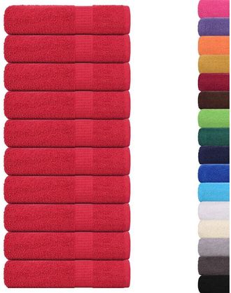 vidaXL Toallas De Ba&ntilde;o 10 Uds Rojo 100x150 Cm 360 Gsm 100% Algod&oacute;n Vidaxl