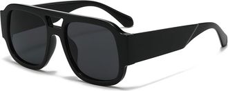 Generic Outdoor Mens Vacation Sunglasses Womens Driving Commuter Decorative Sun Glasses(Black)