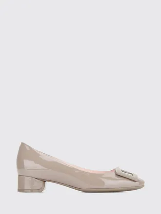 Roger Vivier Patent Leather Ballet Flats with Round Toe and Logo Plaque