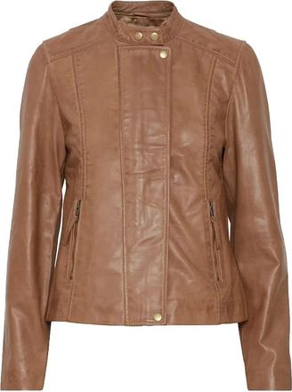 Fransa Stijlvolle Fransa Jassen - Dames - Leren en Su&egrave;de Jassen - Bruin - XS - Jassen