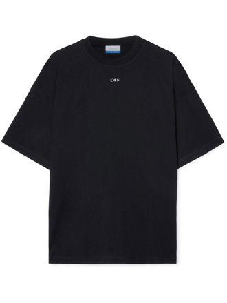 Off-white logo-print cotton T-shirt - men - Cotton - S - Black