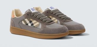 Burberry Terrace leather and suede sneakers
