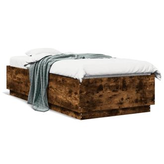 Berkfield Home Bed Frame without Mattress Smoked Oak 90x200 cm in Brown