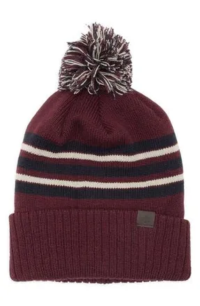 Rainforest Stripe Pom Pom Beanie in Burgundy Combo at Nordstrom Rack
