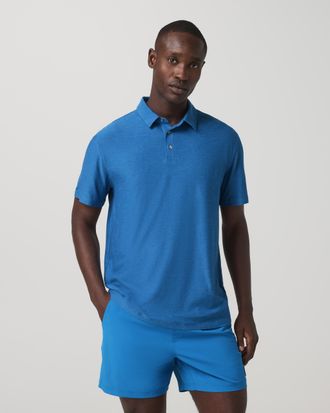 Vuori Clothing Strato Tech Polo | Court Blue Heather | XS, Size Extra Small